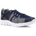 Tick Mens Mesh Lace Up Navy Lightweight Trainer