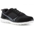 Tick Mens Lace Up Lightweight Trainer in Black