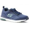 Skechers Womens Navy Knitted Lace Up Trainer