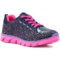 Lilley Womens Blue and Pink Lightweight Trainer