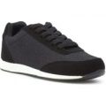 Lilley Womens Black Memory Foam Lace Up Trainer
