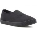 Walkright Kids Black Slip On Plimsoll