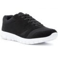 Podium Mens Mesh Lace Up Trainer in Black