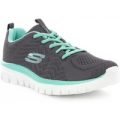 Skechers Womens Grey Lace Up Trainer