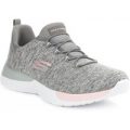 Skechers Womens Grey And Pink Lace Up Trainer