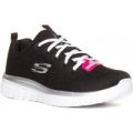 Skechers Womens Black And White Lace Up Trainer