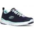 Skechers Womens Navy And Light Blue Lace Up Trainer