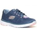 Skechers Womens Blue Lace Up Trainer