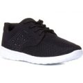 Podium Womens Black Lace Up Diamante Trainers