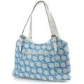 Blue 3D Daisy Print Handbag