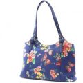 Lilley Navy Floral and Butterfly Handbag