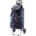 Butterfly Print Shopping Trolley Bag in Black