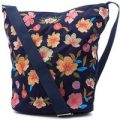 Navy Floral Embroidered Bucket Handbag