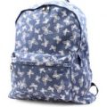 Blue Denim Glitter Butterfly Backpack