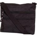 Black Double Zip Cross Body Bag