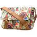 Beige Owl Print Large Satchel Bag