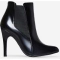 Finlay Pointed Toe Ankle Boot In Black Patent, Black