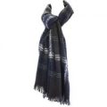 Lilley Womens Navy Check Blanket Scarf