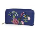 Blue Floral Embroidered Purse