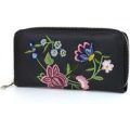 Black Floral Embroidered Purse