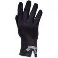 Womens Black Glove with Grey Bow
