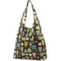 Eco Chic Brown Owl Print Foldaway Shopper Bag