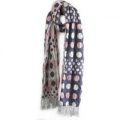 Lilley Navy Ruffle Effect Scarf