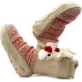 Womens 3D Reindeer Knitted Slipper Sock