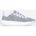 Alice Lace Up Trainer In Grey Knit, Grey