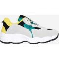 Kim Chunky Trainer In Green And Yellow, Green