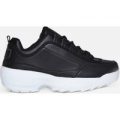 James Chunky Trainer In Black Faux Leather, Black