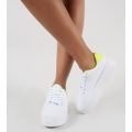 Paisley Flatform Canvas Trainers and Neon Yellow, White