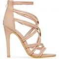 Adriana Strappy Heel In Mocha Patent, Brown