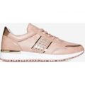 Aisley Studded Detail Trainer In Pink Faux leather, Pink