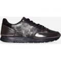 Neptune Star Detail Trainer In Snake Print Grey Faux Leather, Grey