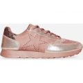 Neptune Star Detail Trainer In Blush Faux Suede, Pink