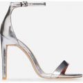 Angel Barely There Heel In Silver Faux Leather, Silver