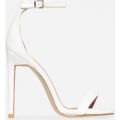 Angel Barely There Heel In White Faux Leather, White