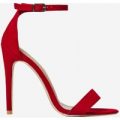Angel Barely There Heel In Red Faux Suede, Red