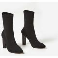 Anushka Knit Ankle Boot In Black, Black