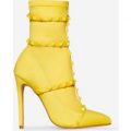 Axel Studded Detail Sock Boot In Yellow Lycra, Yellow