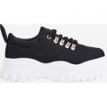 Maia Chunky Sole Trainer In Black, Black