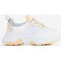 Alessio Chunky Sole Trainer In White and Yellow, White