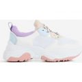 Alessio Chunky Sole Trainer In White and Pink, White