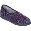 Cosyfeet Diane Extra Roomy Women’s Slippers – Plum Floral 8