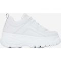 Galaxy Platform Trainer In White Faux Leather, White