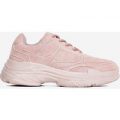 Blend Chunky Trainer In Blush Pink Faux Suede, Pink