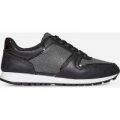 Race Sparkle Detail Trainer In Grey Faux Leather, Grey