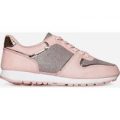 Race Sparkle Detail Trainer In Pink Faux Leather, Pink