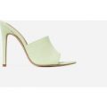 Briana Peep Toe Mule In Green Canvas, Green